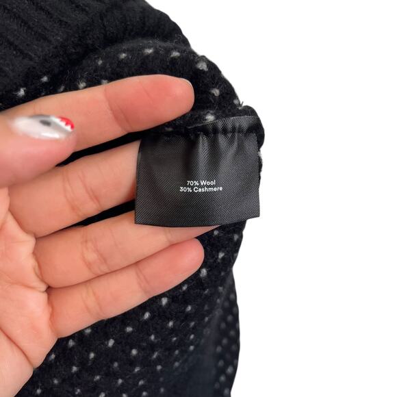 Summersalt The Luxe Cashmere Blend Mix Stitch Sweater Balloon Sleeve Black White - Picture 8 of 8